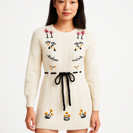 Lady Custom white sweater dress Manufacturers