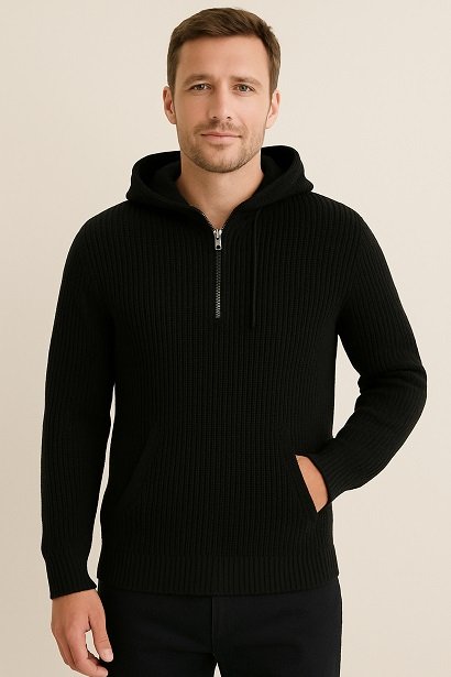 men knit hoodie supplier china