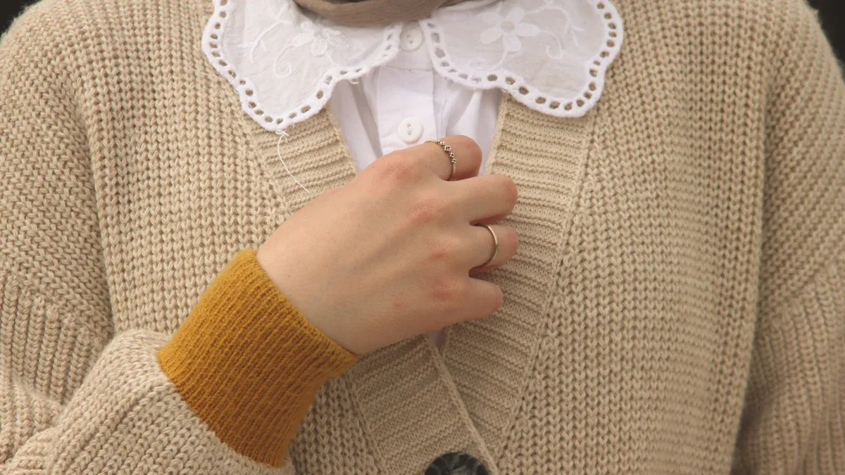 Bustier Set Boat Neck Knit Cardigan Style
