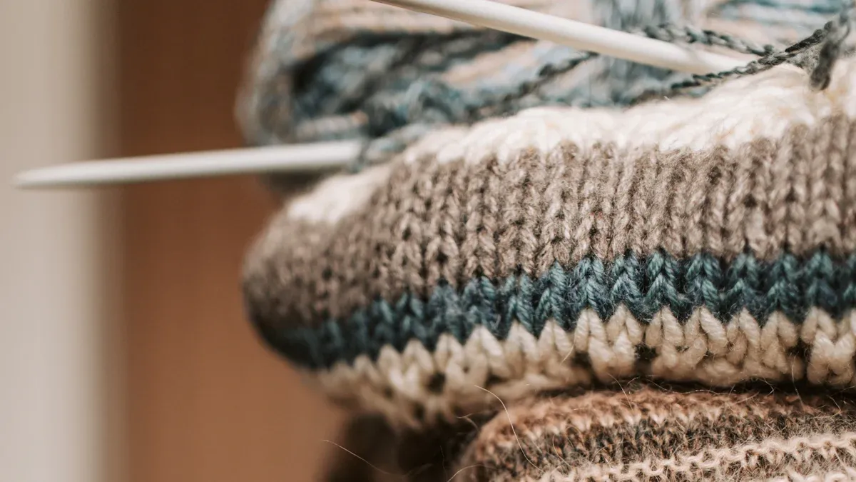 Double Moss Stitch Knitting Scarf