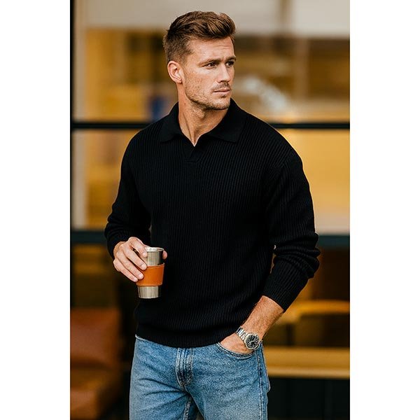 Collar Knit Sweater Mens Manufacturer