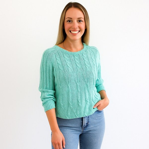 Custom Women Turquoise Color Sweater Vendor