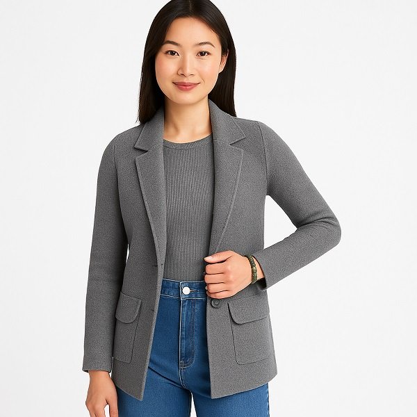 OEM Gray Knit Blazer Supplier