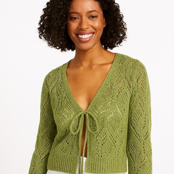 OEM womens tie front sweater supplier