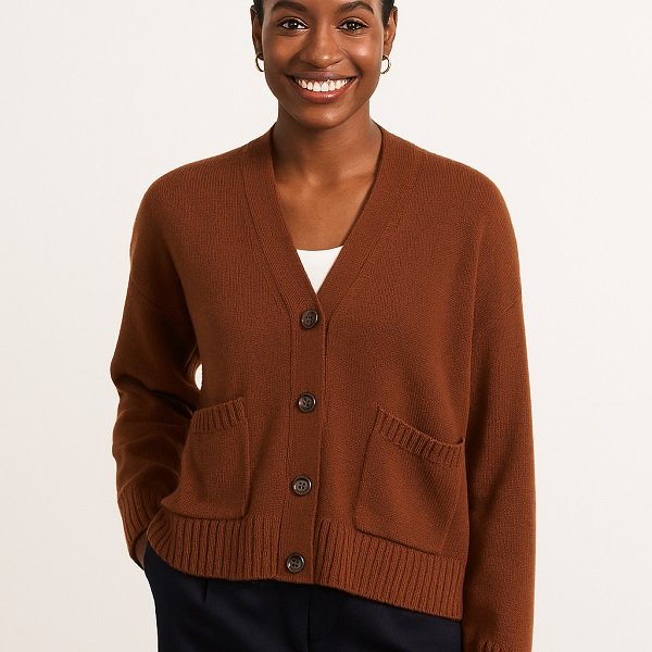 Reliable Brown Button Up sweater factory