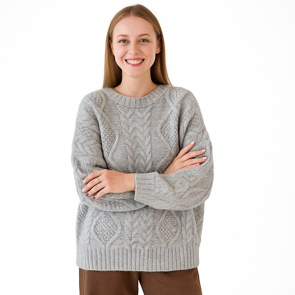Reliable Grey Oversized Knit Sweater Supplier