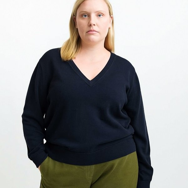 Reliable Women Navy Cotton Sweater Factory