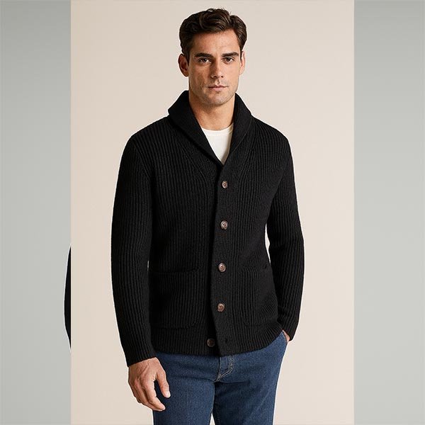 Shawl Collar Sweater Men B2B Factory