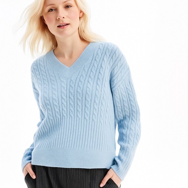 Wholesale Women Light Blue Sweater Factory