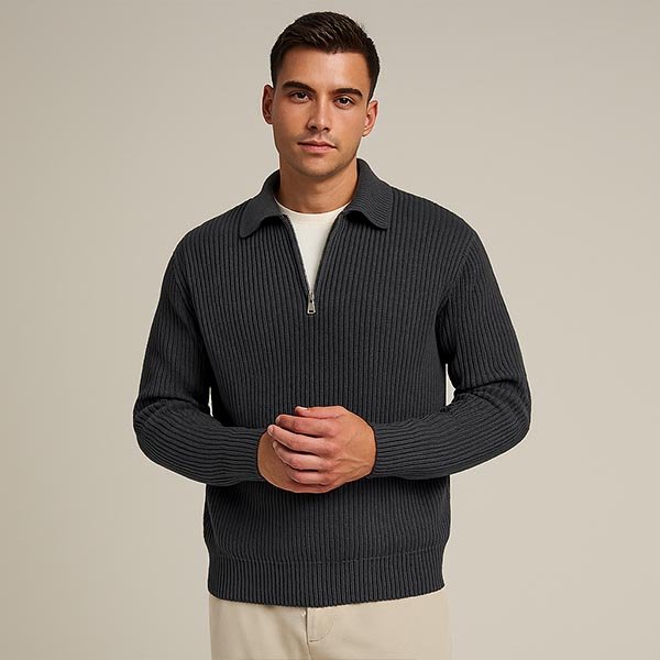 Zip Collar Sweater Men Wholesale Manufacturer