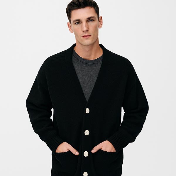 black cardigan with gold buttons wholesale supplier