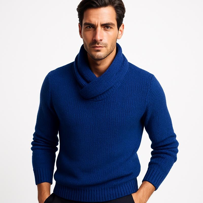 blue sweater outfit men