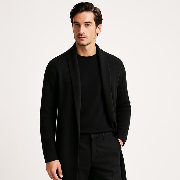 Men’s Black Cashmere Cardigan Wholesale