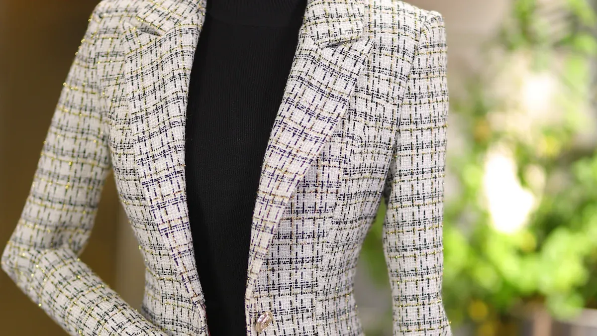 Tweed-Effect Knit Cardigan