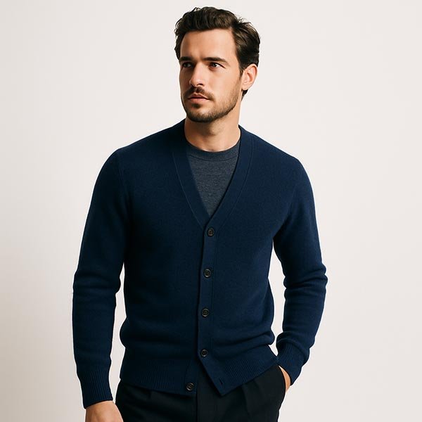 navy cashmere cardigan